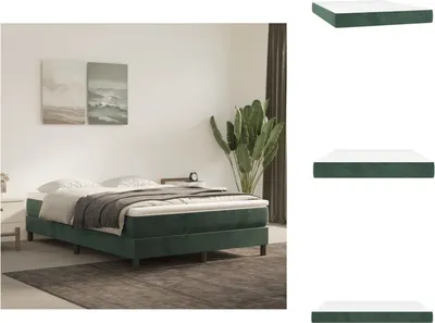 Image de vidaXL Matelas à ressorts ensachés Vert foncé 140x200x20 cm Velours - Matelas