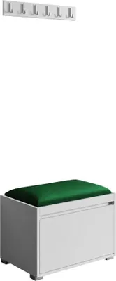 Produktbild von MIRJAN24 Garderoben-Set Grawis 60, Schuhschrank und Kleiderhakenbrett, gepolsterte Sitzpaneel 60x30 (Weiß + Manila 35)