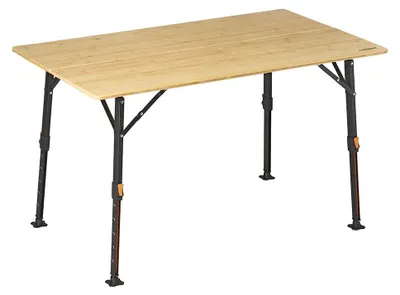 Produktbild von Campout Campingtisch 120 x 70 x 70 cm – Klappbarer Tisch für Camping und Garten für 6 Personen – Mit Tragegriff – Bambus