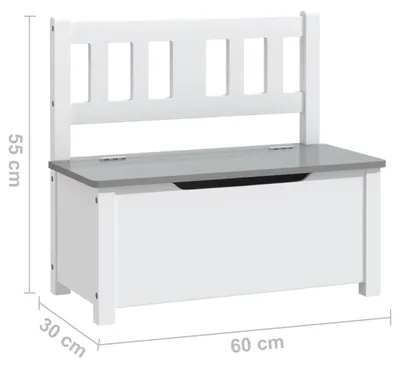 Produktbild von vidaXL 4-tlg. Kinder-Sitzgruppe Weiß und Grau MDF