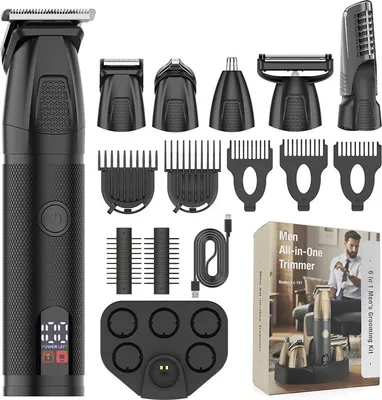 Immagine prodotto di INF Tagliacapelli Multifunzione 6-in-1 Impermeabile con Base di Ricarica Nero