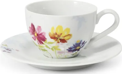 Produktbild von Tasse mit Untertasse, tschechisches Porzellan, 0,20 l, Leander