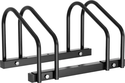 Produktbild von Hengda Fahrradständer für 2 Fahrräder, 41x32x26cm, aus verzinkt Stahl, Radständer, känn Boden/Wandmontage, für Reifenbreiten 3,5 - 5,5 cm, Schwarz