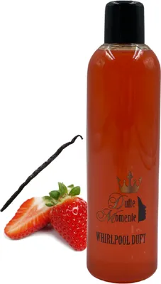 Produktbild von Dufte Momente | Whirlpool Duft 260ml | Erdbeer - Vanille | mit naturreinen und natürlichen ätherischen Ölen | kein Schaum | vegan und tierversuchsfrei