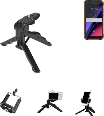 Produktbild von K-S-Trade Stativ Tisch-Ständer Dreibein Handy-Stativ Ständer kompatibel mit Blackview Oscal S60 Mini-Stativ Smartphone Tripod Handy-Stativ aus