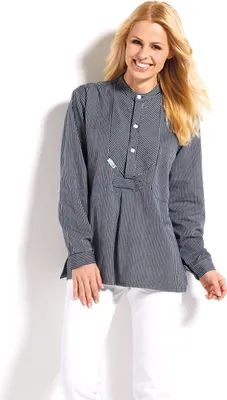 Produktbild von Fischerhemd Finkenwerder Stil BASIC Herren Größe XXL von Modas schmal gestreift Buscherump