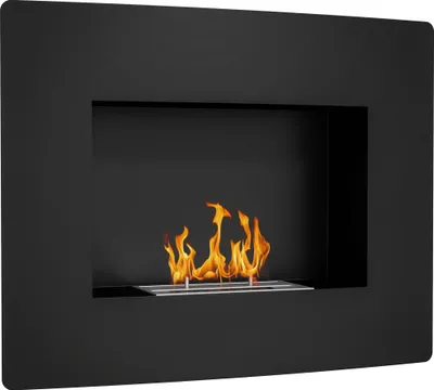 Image de Cheminée au bioéthanol - Cheminée murale - Réservoir 0,9 L - 66×16×52 cm - Noir