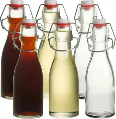 Produktbild von Mini-Flaschen mit Bügelverschluss, 150 ml, 6 Stück, luftdicht, mit Bügelverschlu