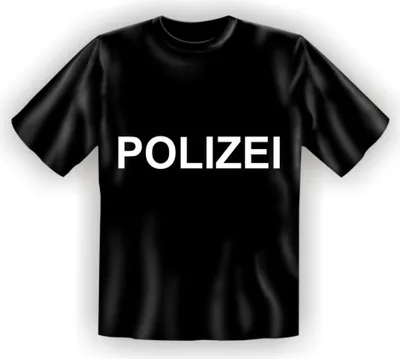 Produktbild von T-Shirt mit Polizei-Aufdruck, Kurzarm, 100% Baumwolle, Größe XL, Standard 100