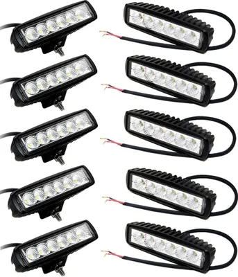 Immagine prodotto di Greenmigo 10x18W Fari per auto a LED, fari da lavoro, fari supplementari fuoristrada, luci DRL per auto, faretti, fari anteriori, nero, alluminio pressofuso, IP67