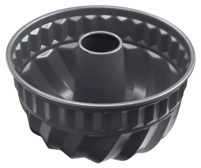 Gugelhupfform 22 cm, Tulband-Backform, antihaftbeschichtet, schwarz