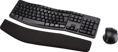 Produktbild von A. Basics Tastatur-Maus-Set, ergonomisch, kabellos, DE Layout - schwarz