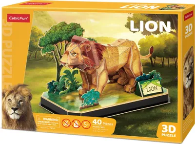 Immagine prodotto di Puzzle 3D Animali Leone DANTE Cubic Fun 08561