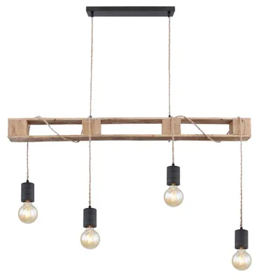 Produktbild von Hängeleuchte, braun, Kabel zum Herumwickeln, schwarz matt