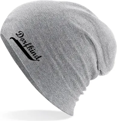 Produktbild von Hellweg Druckerei Wintermütze Dorfkind Vintage Geschenk Mütze Heather Grey Dorfkind Vintage Accessoire