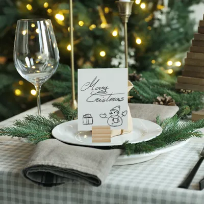 Produktbild von Relaxdays Tischkartenhalter Holz, 48er Set, Kartenhalter Tischkarten, Menükarten, Postkarten, Fotos, Aufsteller, natur