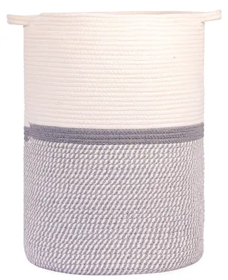 Immagine prodotto di Cesto portaoggetti con coperchio - Cesto intrecciato - Corda di cotone - Decorativo - Giocattoli - Biodegradabile - Piccolo cesto portaoggetti