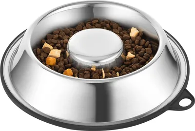 Produktbild von Edelstahl Slow Feeder Hundenapf - Antislip, BPA-frei - 475 ml