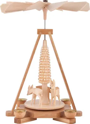 Produktbild von 1-stöckige Pyramide mit Rehen (25cm) von Dregeno Seiffen
