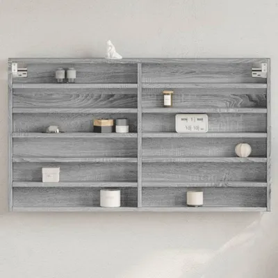 Produktbild von CLORIS Vitrinenschrank Grau Sonoma 100x8,5x58 cm Holzwerkstoff - Wandregale 847945