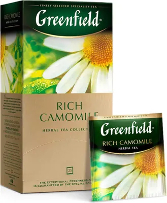 Produktbild von Greenfield Kamillenblütentee mit Zimt Rich Camomile 25 Teebeutel Tee herbal Tea