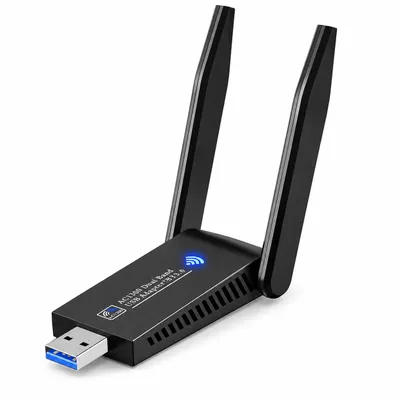 Produktbild von WLAN Stick Bluetooth 5.0 + WiFi Adapter PC 2-in-1, 1300Mbps Dualband« 5GHz/2,4GHz, WLAN Stick für PC , USB WLAN Adapter für Windows 10/11, KI-generiertes Bild