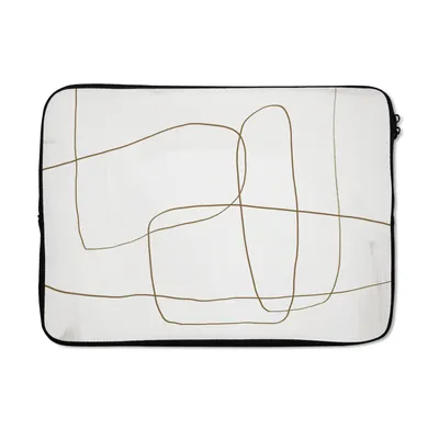 Produktbild von MuchoWow® Laptop Hülle 14 ZollAbstrakt - Weiß - Braun Laptoptasche - Laptoptasche - Stoßsicher - Schutzhaube