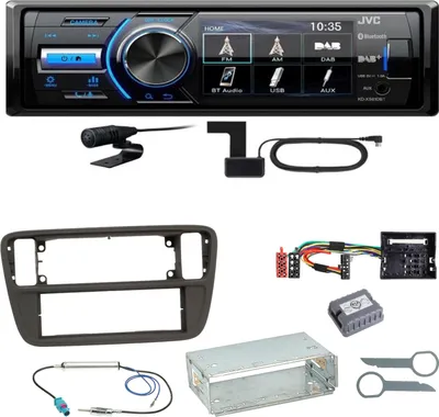 Produktbild von JVC KD-X561DBT Digitalradio Bluetooth USB Einbauset für Up Seat Mii Skoda Citigo