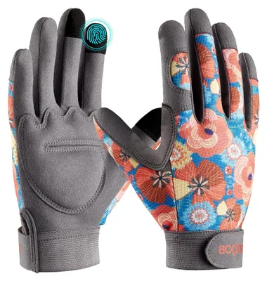 Produktbild von Gartenhandschuhe für Damen, durchstichfeste Arbeitshandschuhe für den Rosenschnitt, gepolsterte Handschuhe aus Kunstleder mit Klettverschluss (1 Paar, Größe S-M)