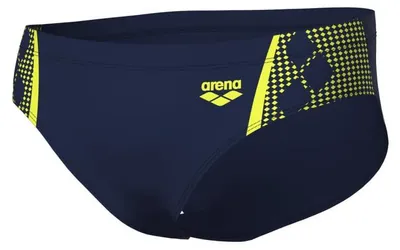 Obrázok produktu pre Plavky Arena Herren, pánske, s potlačou, strih slip, tmavomodrá a svetlozelená, veľkosť 8 (EU)