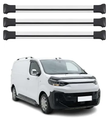 Image de Barres de toit transversales pour Fiat Scudo 2022-2026 Aluminium Gris 3 pcs, Image générée par une IA