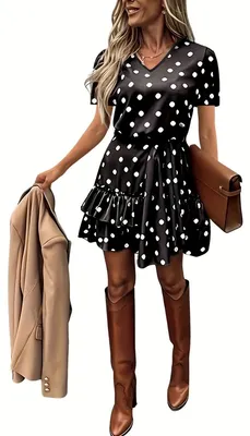 Productafbeelding van Currero Jurk met Polkadots Zwart L