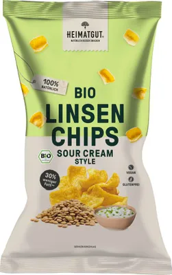 Produktbild von Heimatgut Linsen Chips Sour Cream 75g