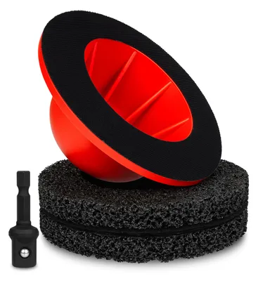 Obrázok produktu pre Kefa na čistenie nábojov kolies MAPOWER s adaptérom, 150 mm vlas, 2x kotúč