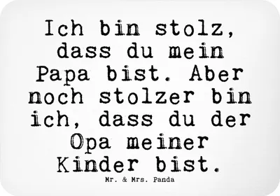 Produktbild von Mr. & Mrs. Panda magnet Ich bin stolz, dass... - Weiß - Geschenk, Papa, stolz, Opa, Kühlschrankmagnet, haftmagnet, Spruch, Großvater, Sprüche, whiteboardmagnet, schöner
