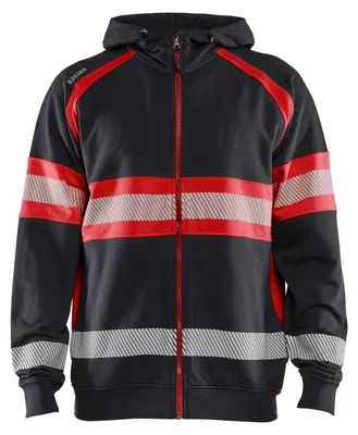 Produktbild von Blakläder High Vis Kapuzenjacke 3552, Farbe:Schwarz/High Vis Rot, Größe:4XL