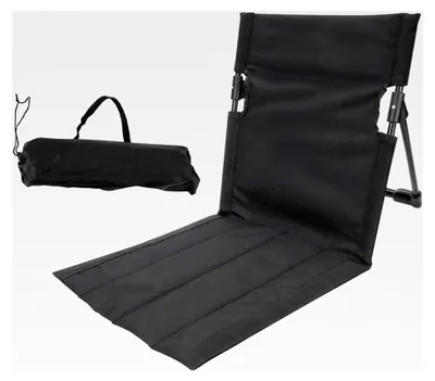 Produktbild von Strandliegestuhl mit Rückenlehne, klappbar, tragbar, Faltstuhl für Picknick, Garten, Wandern (Schwarz)