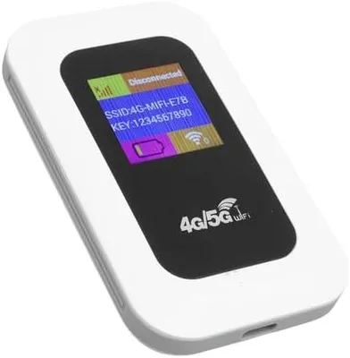 Image de Point d'accès Wi-Fi portable, routeur Wi-Fi mobile, appareil de réseau sans fil, 150 Mbit/s 4G 5G LTE CAT4 avec batterie de 2100 mAh pour le camping et les voyages