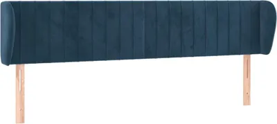 Produktbild von vidaXL Kopfteil mit Ohren Dunkelblau 163x23x78/88 cm Samt