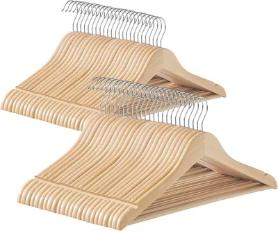 Produktbild von Kleiderbügel Holz 48er Set, 360° drehbarer Haken