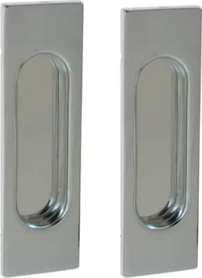 Zdjęcie produktu dla Prostokątny uchwyt do drzwi przesuwnych 125x38 mm chrom (2 szt.)