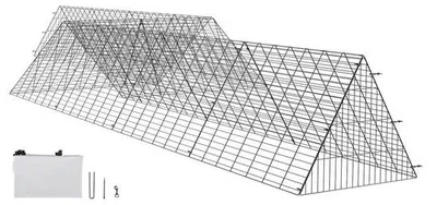 Productafbeelding van Kippentunnel Kippenren - Buitenren - Set van 2 - 729 x 200 x 61,5 cm - Draagbaar - Met Hoekframe - Voor Kippen, Eenden en Konijnen
