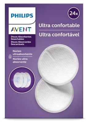 Produktbild von Philips Avent Einweg-Stilleinlagen, 3-lagig, ultrasaugfähig, ultradünn, 24 Stück, SCF254/24