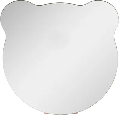 A bear-shaped mirror on a white background.