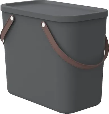 Produktbild von Rotho Aufbewahrungsbox mit Deckel 25L Albula - Kunststoffbox 40 x 23,5 x 34 cm - Stapelbox mit bequemen Griffen - Regalbox aus robustem Kunststoff