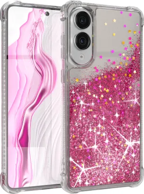 Produktbild von EAZY CASE - Glitzer Hülle kompatibel mit Samsung Galaxy S25 Edge Glitzer Schutzhülle, Soft Case, Backcover Transparent mit Motiv