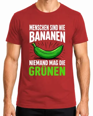 Immagine prodotto di Maglietta da uomo con scritta sarcastica: "Le persone sono come le banane, a nessuno piacciono". Colore: rosso. Taglia: XXL