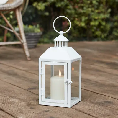 Metall-Laterne mit LED-Kerze, 26 cm, warmweiß, batteriebetrieben