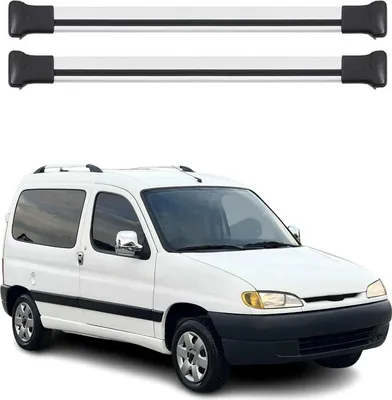 Image de Barres de toit transversales pour Peugeot Partner 1996-2008 Aluminium Gris