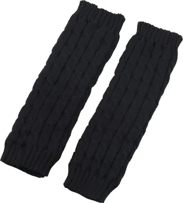 Produktbild von Fleecegefütterte Beinstulpen, Damen-Stricksocken, lange Wintersocken, einfarbig, kniehoch, dick, für den täglichen Gebrauch, zum Schlittschuhlaufen